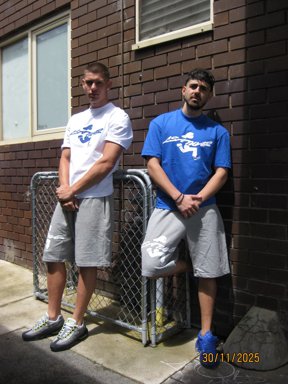 DOUBLE GREY RUNNIN MAN SHORTS